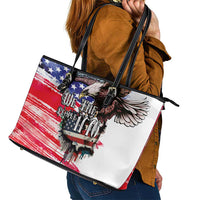 The United States Independence Day Leather Tote Bag We The People Watercolor Style