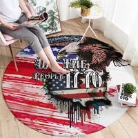 The United States Independence Day Round Carpet We The People Watercolor Style