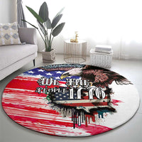 The United States Independence Day Round Carpet We The People Watercolor Style