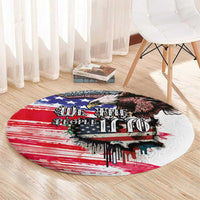 The United States Independence Day Round Carpet We The People Watercolor Style