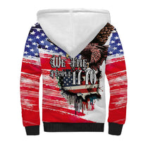 The United States Independence Day Sherpa Hoodie We The People Watercolor Style