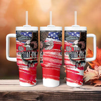 The United States Independence Day Tumbler With Handle We The People Watercolor Style