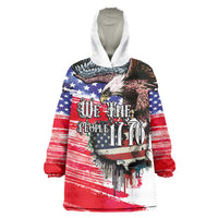 The United States Independence Day Wearable Blanket Hoodie We The People Watercolor Style