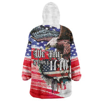 The United States Independence Day Wearable Blanket Hoodie We The People Watercolor Style
