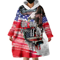 The United States Independence Day Wearable Blanket Hoodie We The People Watercolor Style
