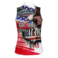 The United States Independence Day Women Sleeveless Polo Shirt We The People Watercolor Style