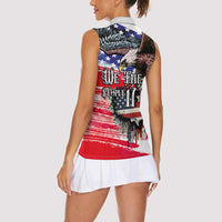 The United States Independence Day Women Sleeveless Polo Shirt We The People Watercolor Style