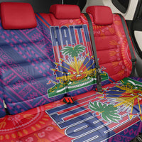 Haiti National Emblem Back Car Seat Cover Dashiki and Polynesian Pattern