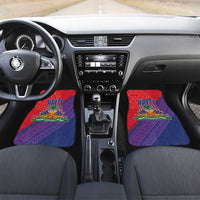 Haiti National Emblem Car Mats Dashiki and Polynesian Pattern