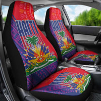Haiti National Emblem Car Seat Cover Dashiki and Polynesian Pattern