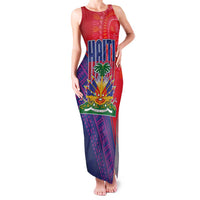 Haiti National Emblem Family Matching Tank Maxi Dress and Hawaiian Shirt Dashiki and Polynesian Pattern