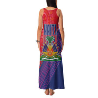 Haiti National Emblem Family Matching Tank Maxi Dress and Hawaiian Shirt Dashiki and Polynesian Pattern