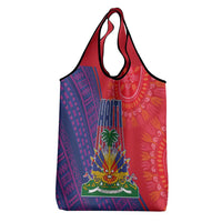 Haiti National Emblem Grocery Bag Dashiki and Polynesian Pattern