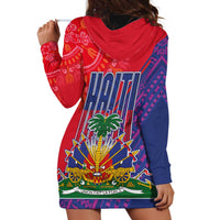 Haiti National Emblem Hoodie Dress Dashiki and Polynesian Pattern