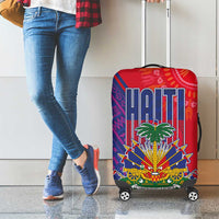 Haiti National Emblem Luggage Cover Dashiki and Polynesian Pattern