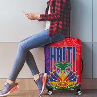 Haiti National Emblem Luggage Cover Dashiki and Polynesian Pattern