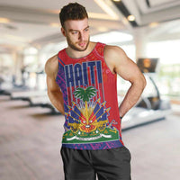 Haiti National Emblem Men Tank Top Dashiki and Polynesian Pattern