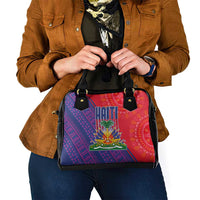 Haiti National Emblem Shoulder Handbag Dashiki and Polynesian Pattern