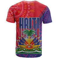 Haiti National Emblem T Shirt Dashiki and Polynesian Pattern