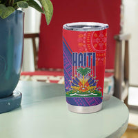 Haiti National Emblem Tumbler Cup Dashiki and Polynesian Pattern