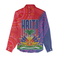 Haiti National Emblem Women Casual Shirt Dashiki and Polynesian Pattern