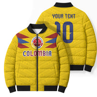 Colombia National Football Custom Bomber Puffer Jacket Glory 2026 Inspired Sombrero Vueltiao