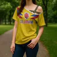 Colombia National Football Custom Cross Shoulder Shirt Glory 2026 Inspired Sombrero Vueltiao