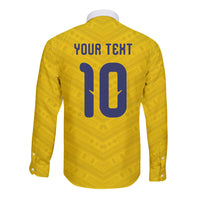 Colombia National Football Custom Long Sleeve Button Shirt Glory 2026 Inspired Sombrero Vueltiao
