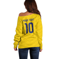 Colombia National Football Custom Off Shoulder Sweater Glory 2026 Inspired Sombrero Vueltiao