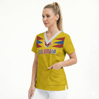 Colombia National Football Custom Scrub Top Glory 2026 Inspired Sombrero Vueltiao