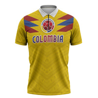 Colombia National Football Custom Zipper Polo Shirt Glory 2026 Inspired Sombrero Vueltiao