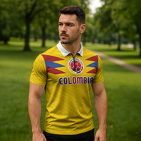 Colombia National Football Custom Zipper Polo Shirt Glory 2026 Inspired Sombrero Vueltiao