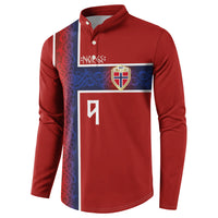 Norwegian Football Custom 2026 Button Sweatshirt Norge Viking Ornament Red Color
