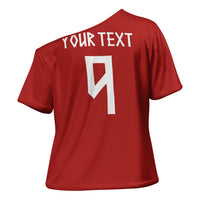 Norwegian Football Custom 2026 Cross Shoulder Shirt Norge Viking Ornament Red Color