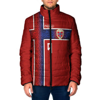 Norwegian Football Custom 2026 Padded Jacket Norge Viking Ornament Red Color