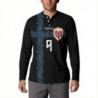 Norwegian Football Custom 2026 Button Sweatshirt Norge Viking Ornament Black Color