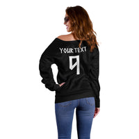 Norwegian Football Custom 2026 Off Shoulder Sweater Norge Viking Ornament Black Color