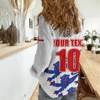 Custom England Football 2024 Road to The Champion Women Casual Shirt Football's Coming Home - Wonder Print Shop