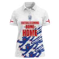 Custom England Football 2024 Road to The Champion Women Polo Shirt Football's Coming Home - Wonder Print Shop