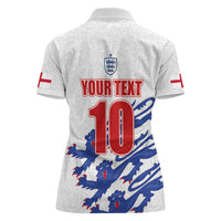Custom England Football 2024 Road to The Champion Women Polo Shirt Football's Coming Home - Wonder Print Shop