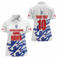 Custom England Football 2024 Road to The Champion Women Polo Shirt Football's Coming Home - Wonder Print Shop