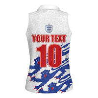 Custom England Football 2024 Road to The Champion Women Sleeveless Polo Shirt Football's Coming Home - Wonder Print Shop