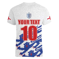 Custom England Football 2024 Road to The Champion Women V-Neck T-Shirt Football's Coming Home - Wonder Print Shop