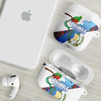 Guatemala Independence Day AirPods Case Resplendent Quetzal with Coat of Arms and Maya Textiles - Wonder Print Shop