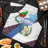 Guatemala Independence Day Apron Resplendent Quetzal with Coat of Arms and Maya Textiles - Wonder Print Shop