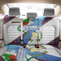 Guatemala Independence Day Back Car Seat Cover Resplendent Quetzal with Coat of Arms and Maya Textiles - Wonder Print Shop