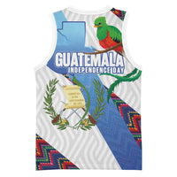 Guatemala Independence Day Basketball Jersey Resplendent Quetzal with Coat of Arms and Maya Textiles - Wonder Print Shop