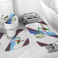 Guatemala Independence Day Bathroom Set Resplendent Quetzal with Coat of Arms and Maya Textiles - Wonder Print Shop