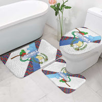 Guatemala Independence Day Bathroom Set Resplendent Quetzal with Coat of Arms and Maya Textiles - Wonder Print Shop