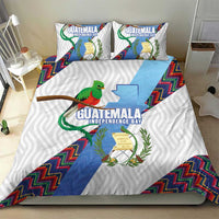 Guatemala Independence Day Bedding Set Resplendent Quetzal with Coat of Arms and Maya Textiles - Wonder Print Shop